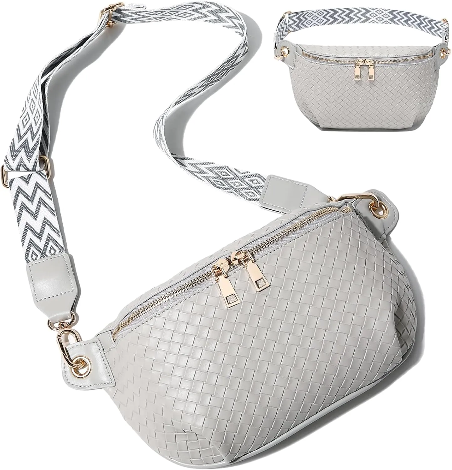 Crossbody Sling Bag Purse for Women - Small Chest Fanny Pack Trendy Travel Faux Leather Cross Body Bags with Adjustable Strap