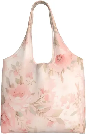 crushed flower Printed canvas bag-suitable for shopping bags, fashionable women's bags