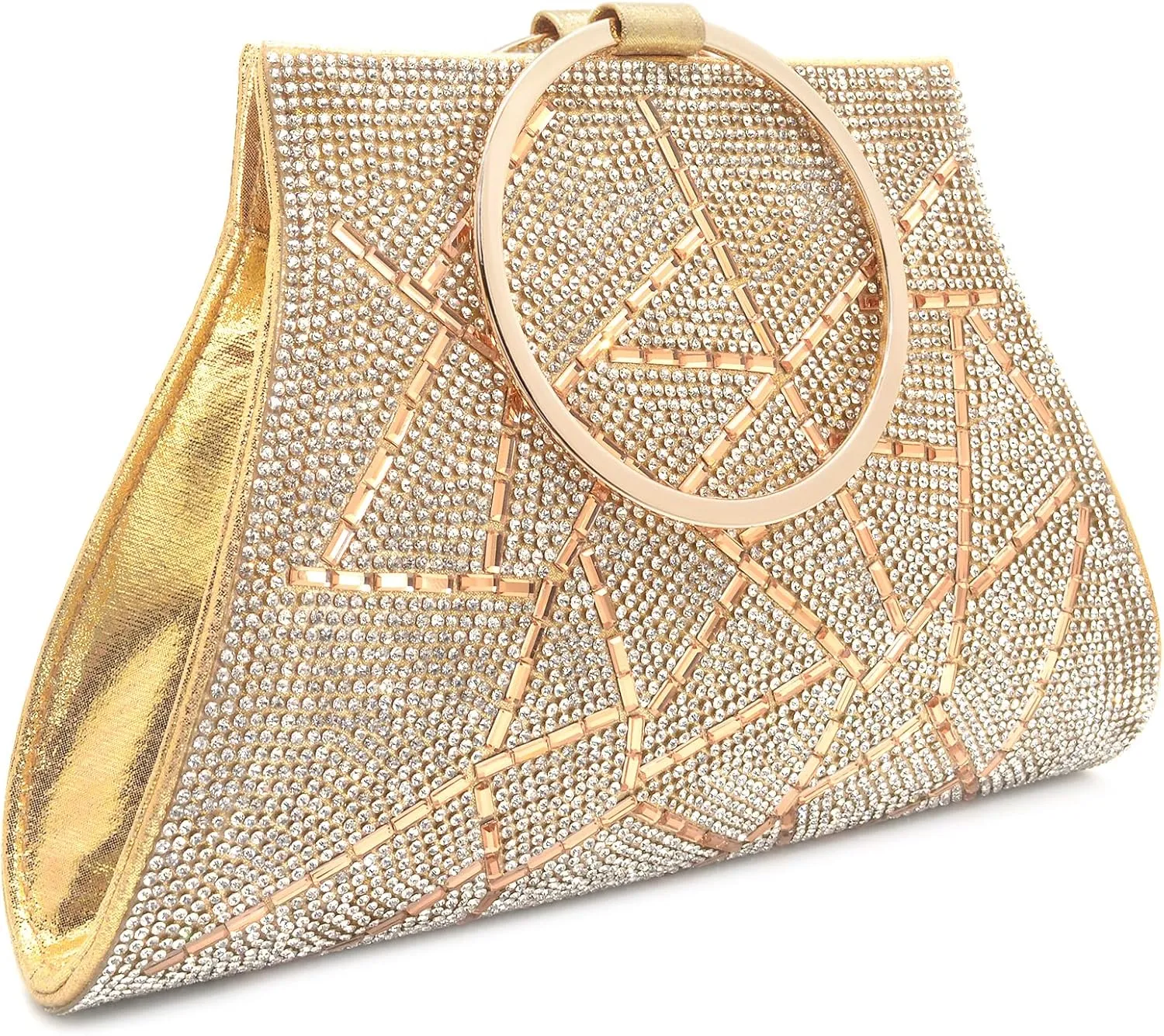 Crystal Clutch Purses Bride and Bridesmaid Handbag Elegant Wristlet Evening Bag for Women