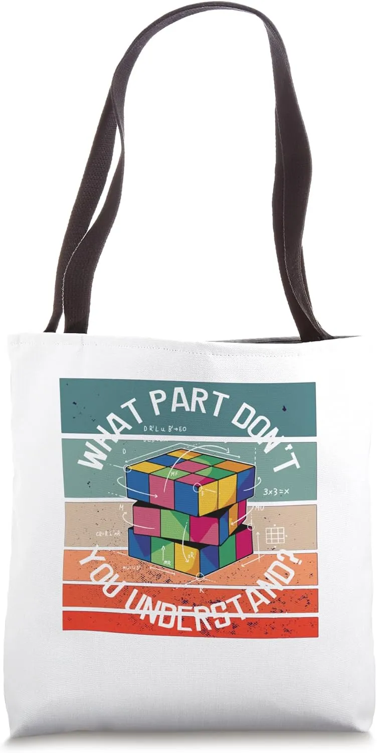 Cube Puzzle Notations Mathematical symbols Complexity Tote Bag