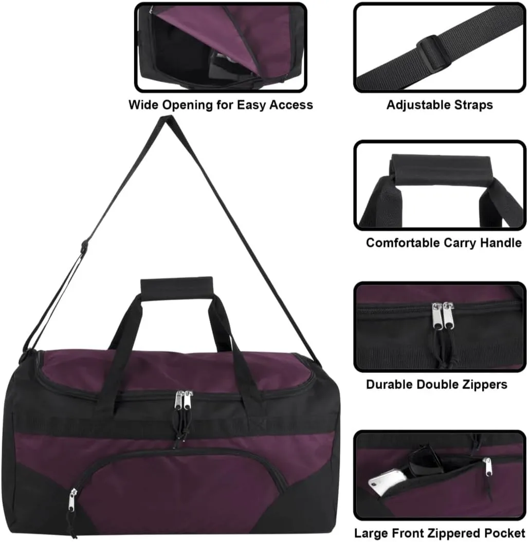 Custom 22 Inch Duffel Bag - Personalize with Text/Logo - Duffle Bag for Travel/Men - Large Duffel Bags - Ideal for Men, Travel (Purple)