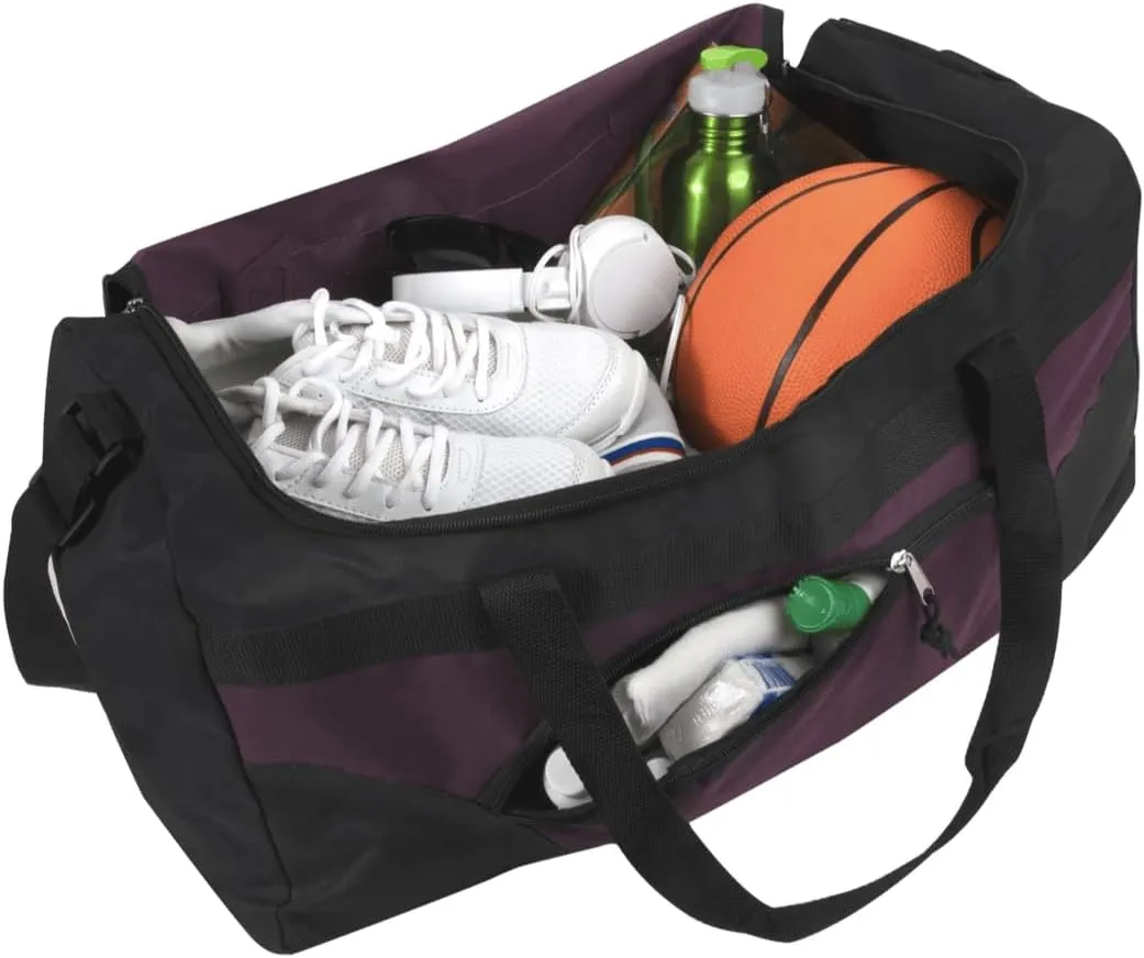 Custom 22 Inch Duffel Bag - Personalize with Text/Logo - Duffle Bag for Travel/Men - Large Duffel Bags - Ideal for Men, Travel (Purple)