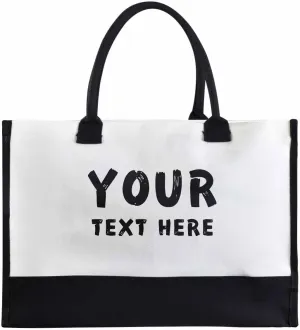 Custom Canvas Tote Bag for Women Personalized Name Shoulder Tote Beach Bag
