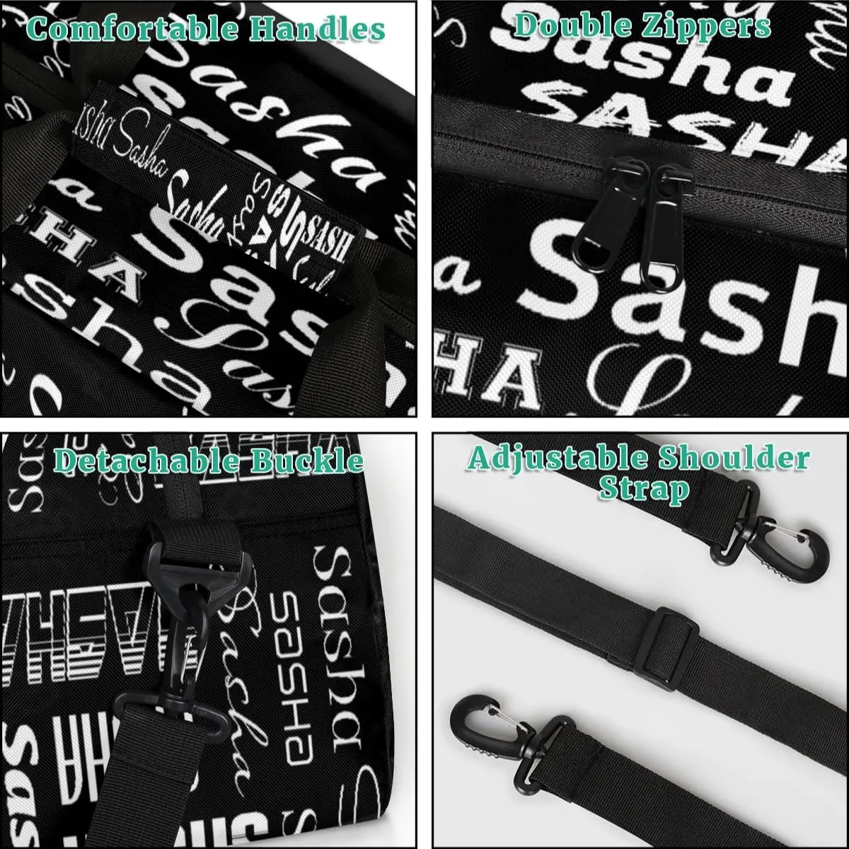 Custom Cheer Bag Dance Gym Bags for Women, Personalized Name Sport Duffel Bag Weekender Bags Travel Duffel Bags Black Personalized Gifts