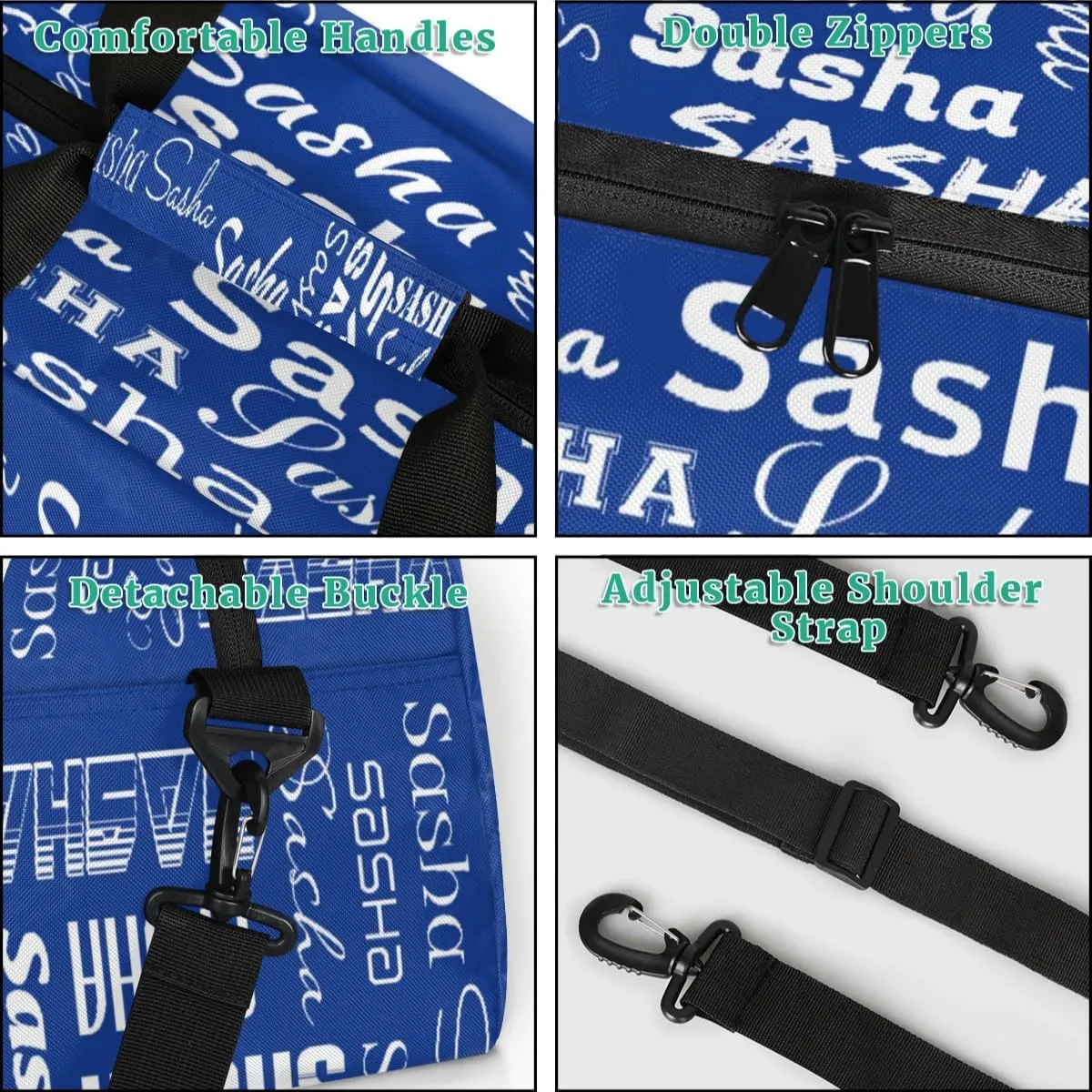Custom Cheer Bag Dance Gym Bags for Women, Personalized Name Sport Duffel Bag Weekender Bags Travel Duffel Bags Cobalt Blue Personalized Gifts