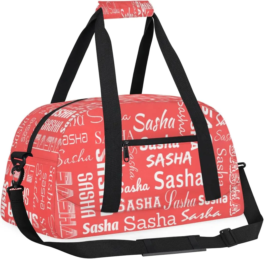 Custom Cheer Bag Dance Gym Bags for Women, Personalized Name Sport Duffel Bag Weekender Bags Travel Duffel Bags Coral Red Personalized Gifts