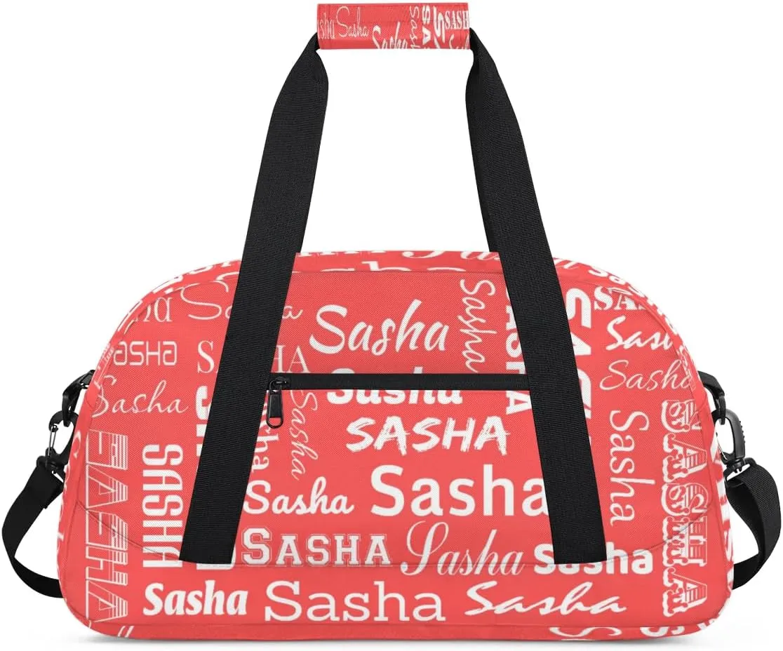 Custom Cheer Bag Dance Gym Bags for Women, Personalized Name Sport Duffel Bag Weekender Bags Travel Duffel Bags Coral Red Personalized Gifts