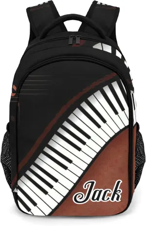 Custom Classical Piano Music Backpack Name Casual Bag Daypack for Women Men Camping Hiking