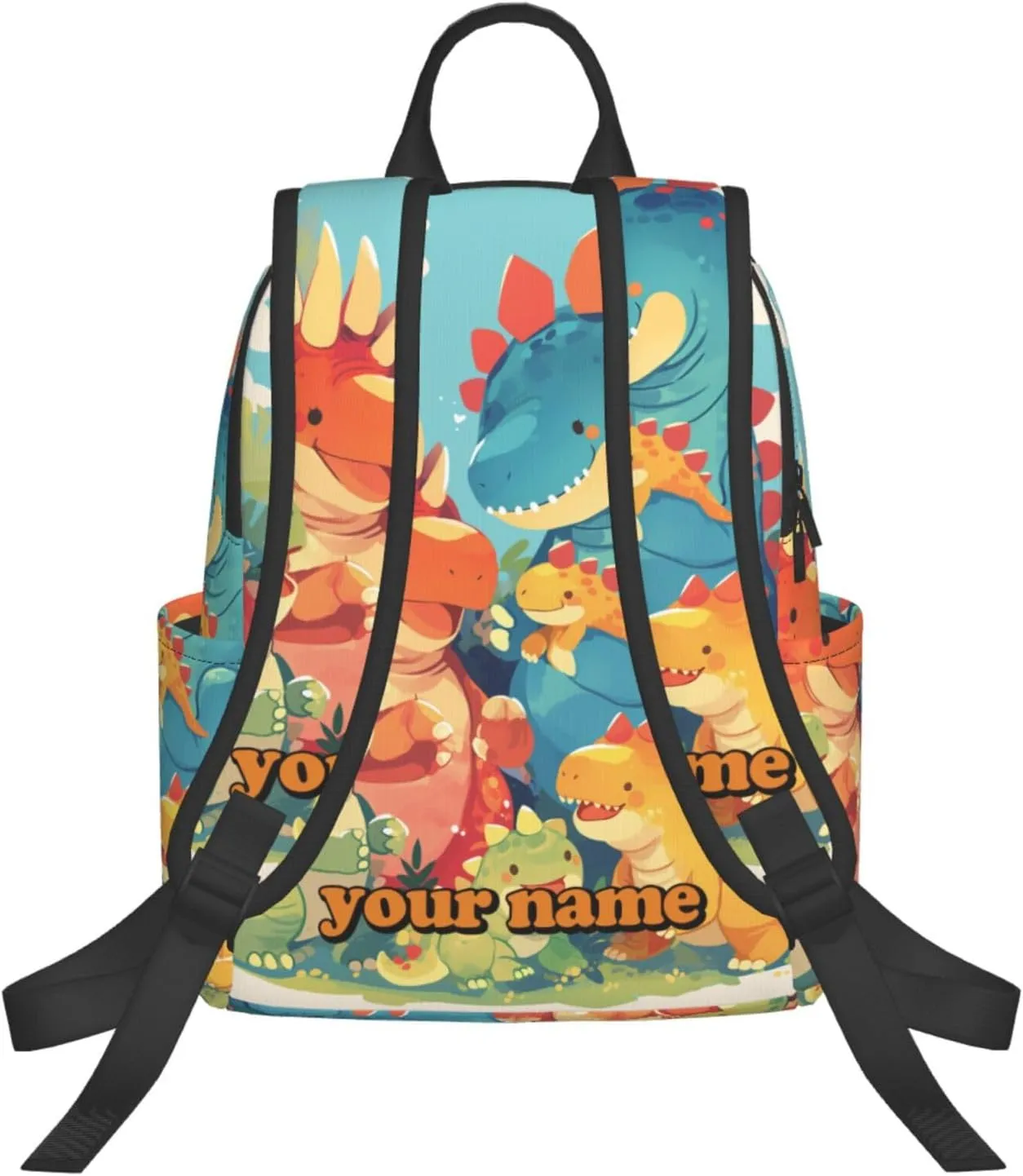 Custom Cute Dinosaur Backpack,Personalized Small Cartoon Daypacks With Name/Text,Customized Laptop Backpack For Women Men,Casual Travel Knapsack For Work Travel Camping
