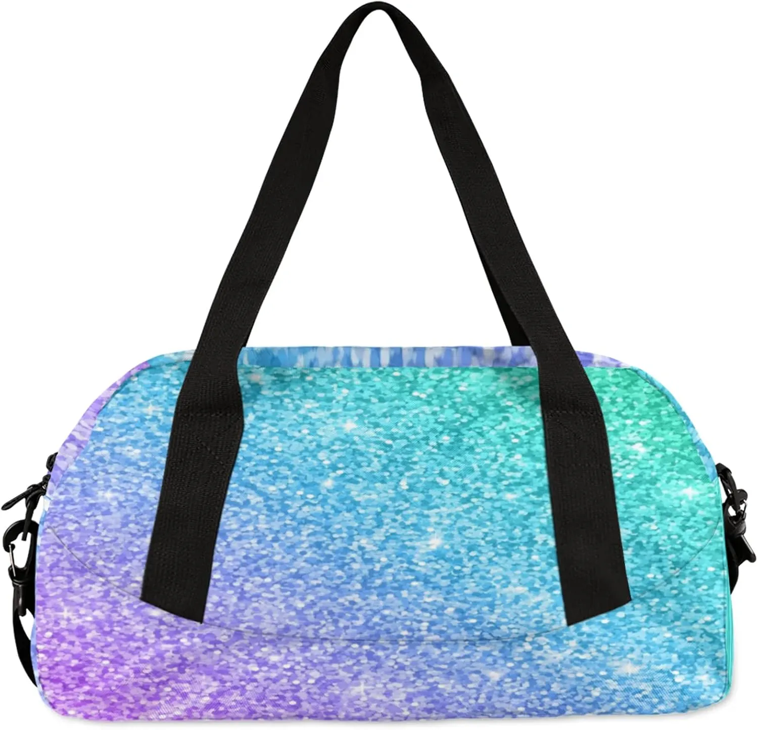 Custom Dance Duffel Bag with Name Personalized Sport Gym Bags Waterproof Customized Travel Duffel Bags Overnight Weekender Carry-On Tote 18.5in, Light Blue