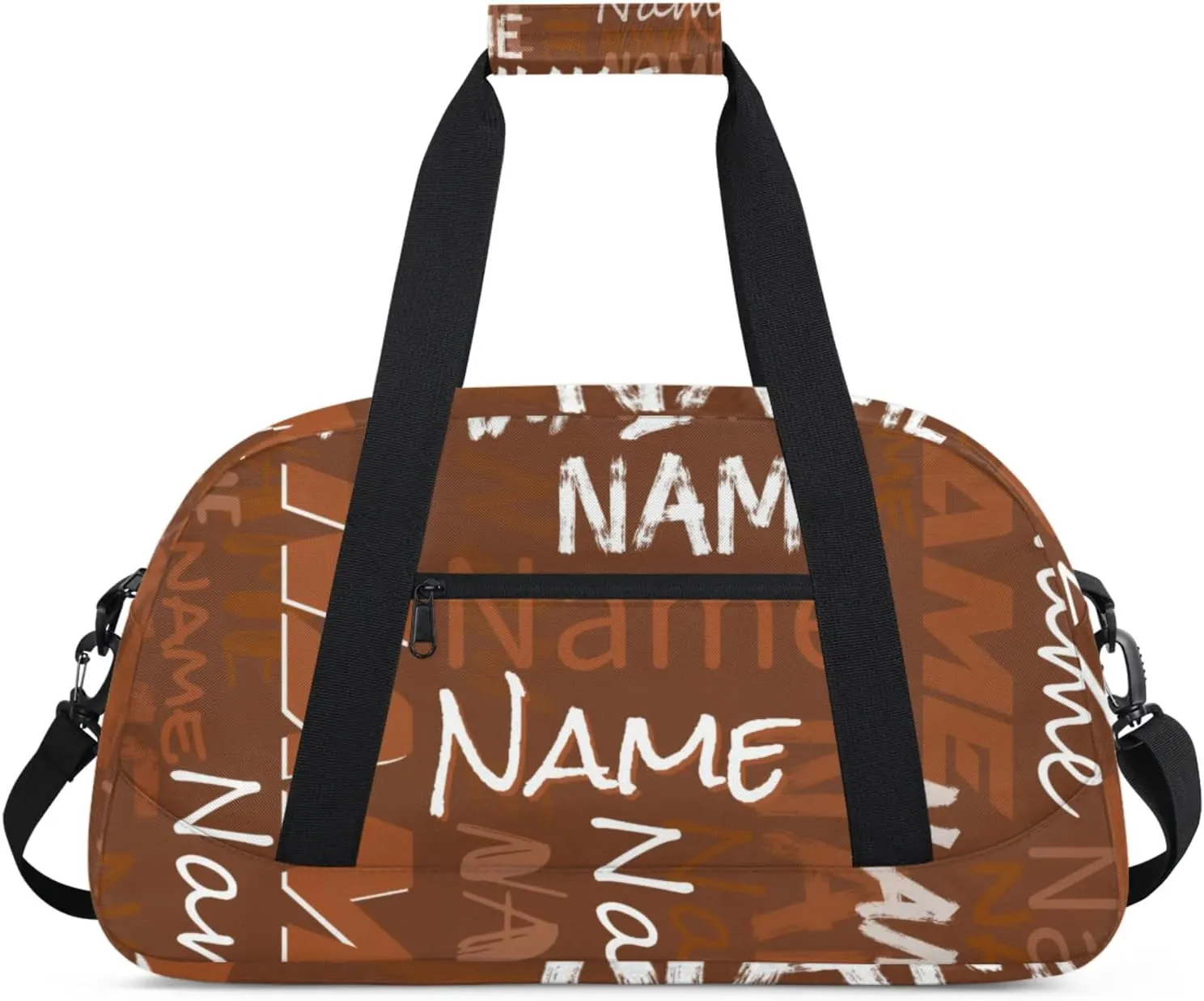 Custom Gym Bag, Personalized Sports Duffel Bag, Waterproof Lightweight Shoulder Weekender Bag, Travel Bag, Carry on Training Bag for Women Men Brown