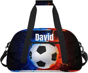 Custom Kids Duffel Bag Sport Gym Bag, Personalized Carry On Weekender Bag Travel Bag Gift for Girl Boys Water Fire Soccer