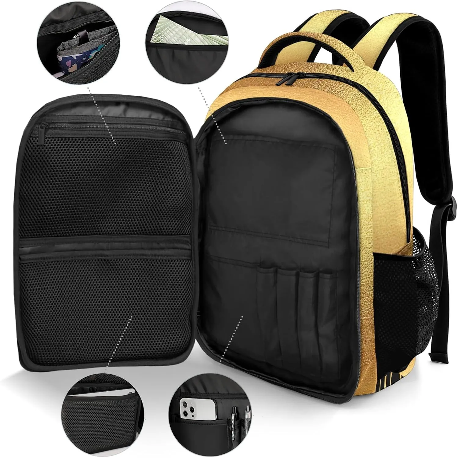 Custom Love Water Polo Backpack Custom Multifunctional Waterproof Laptop Bag for Boy Girl Travel Gift Golden Yellow