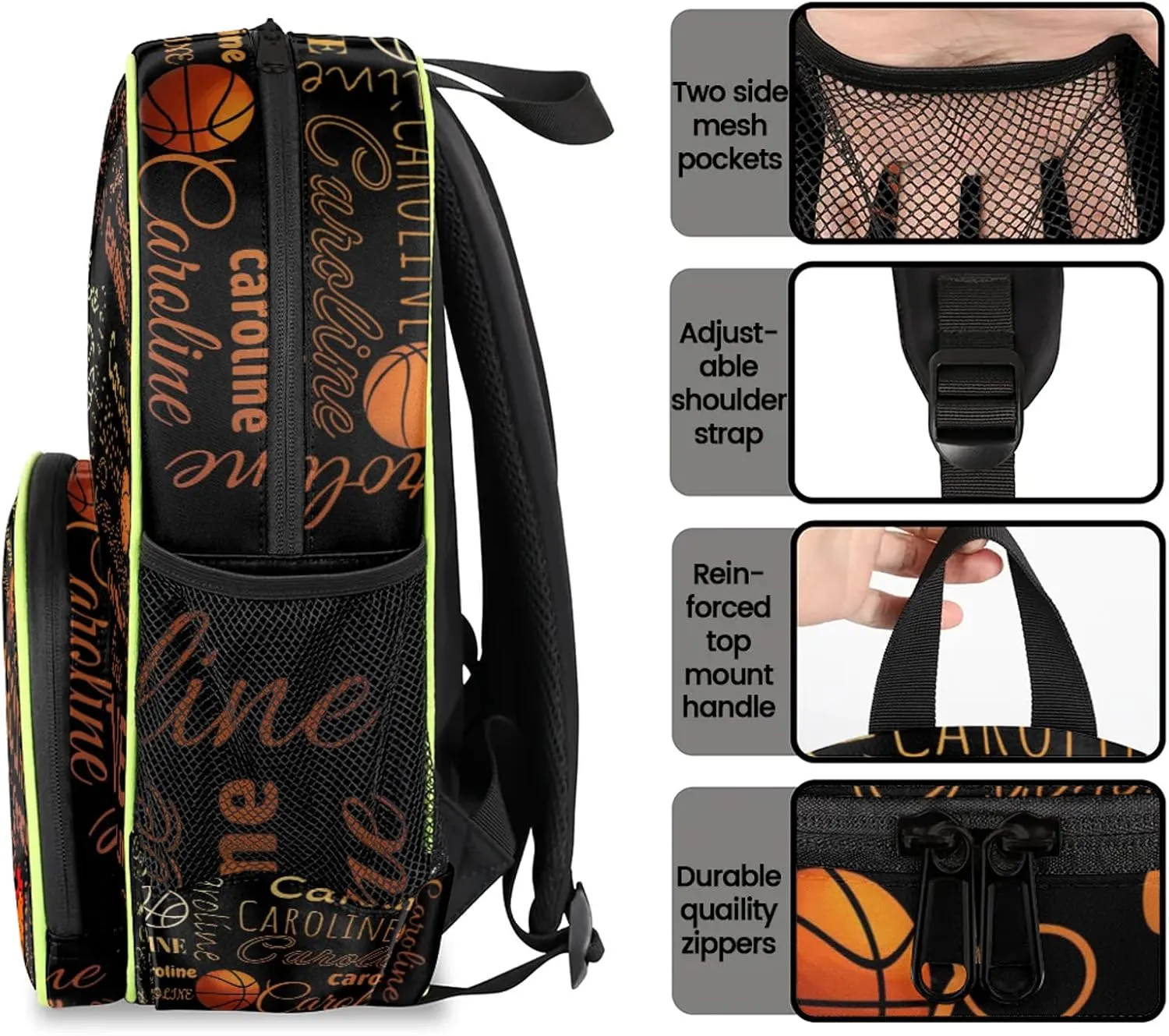 Custom Name Backpack Basketball Lightweight Personalized Shoulder Bag Backpacks Waterproof