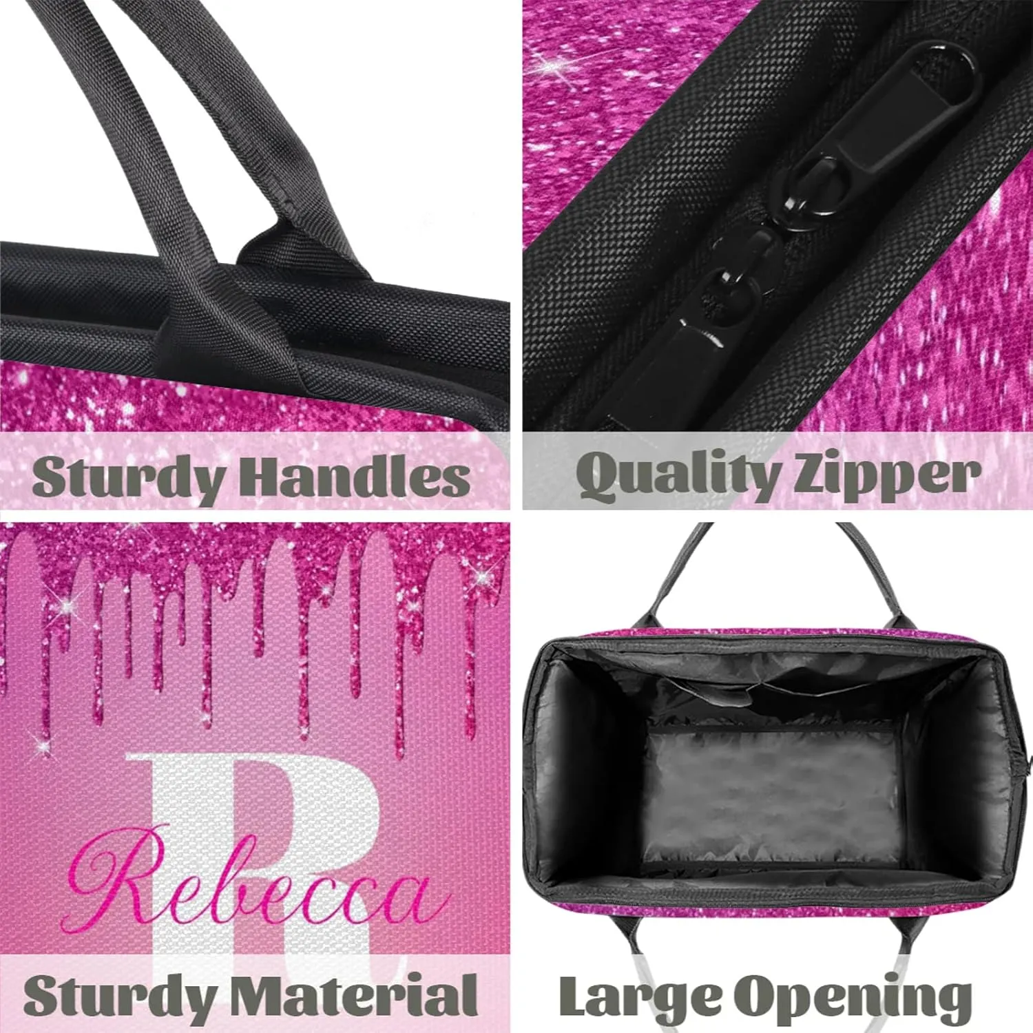 Custom Name Sports Duffel Bag Personalized Dance Gym Bag for Women Men Overnight Weekender Travel Duffel Bags Lightweight 15.2in, Berry