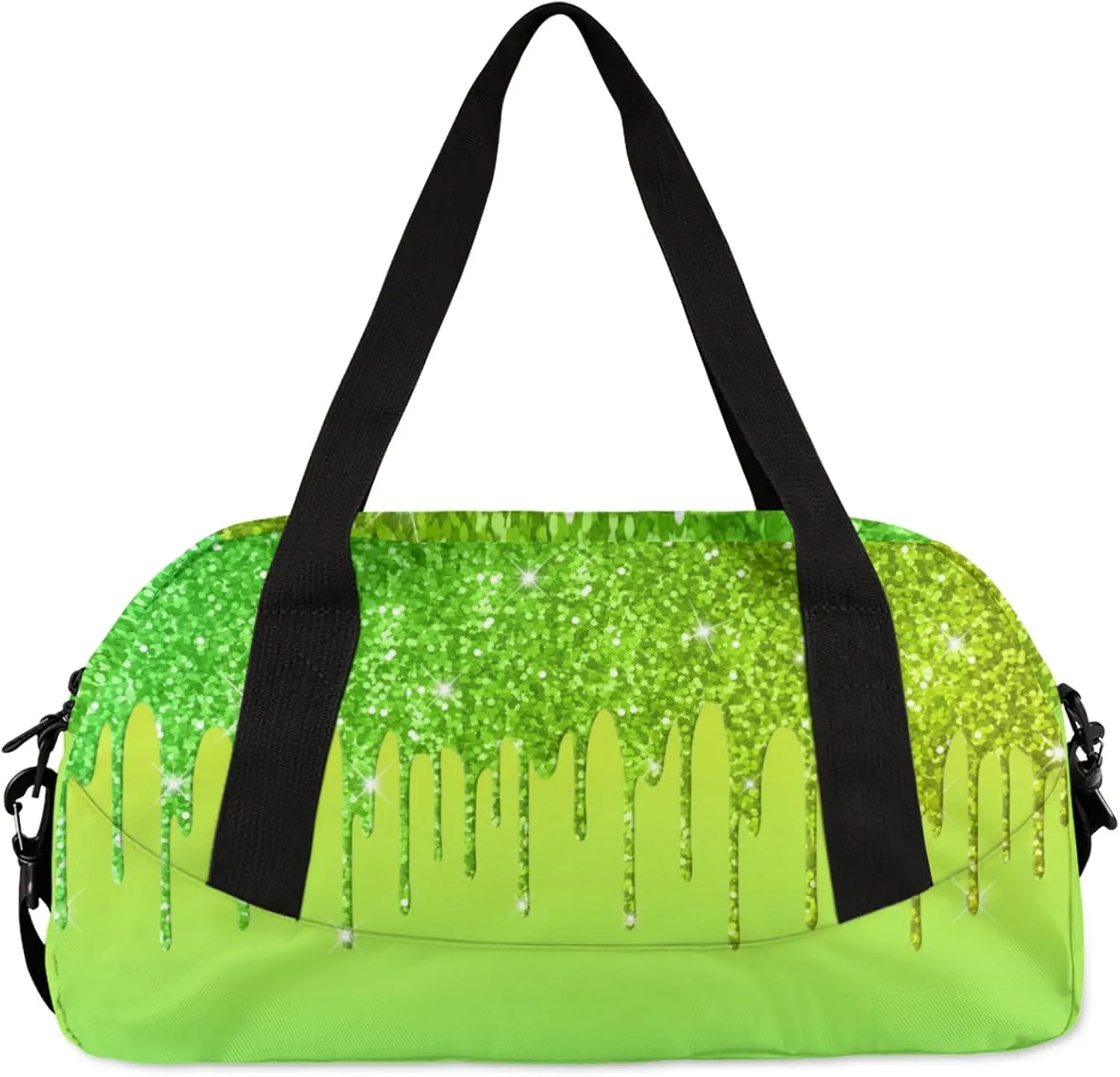 Custom Name Sports Duffel Bag Personalized Dance Gym Bag for Women Men Overnight Weekender Travel Duffel Bags Lightweight 18.5in, Grass Green
