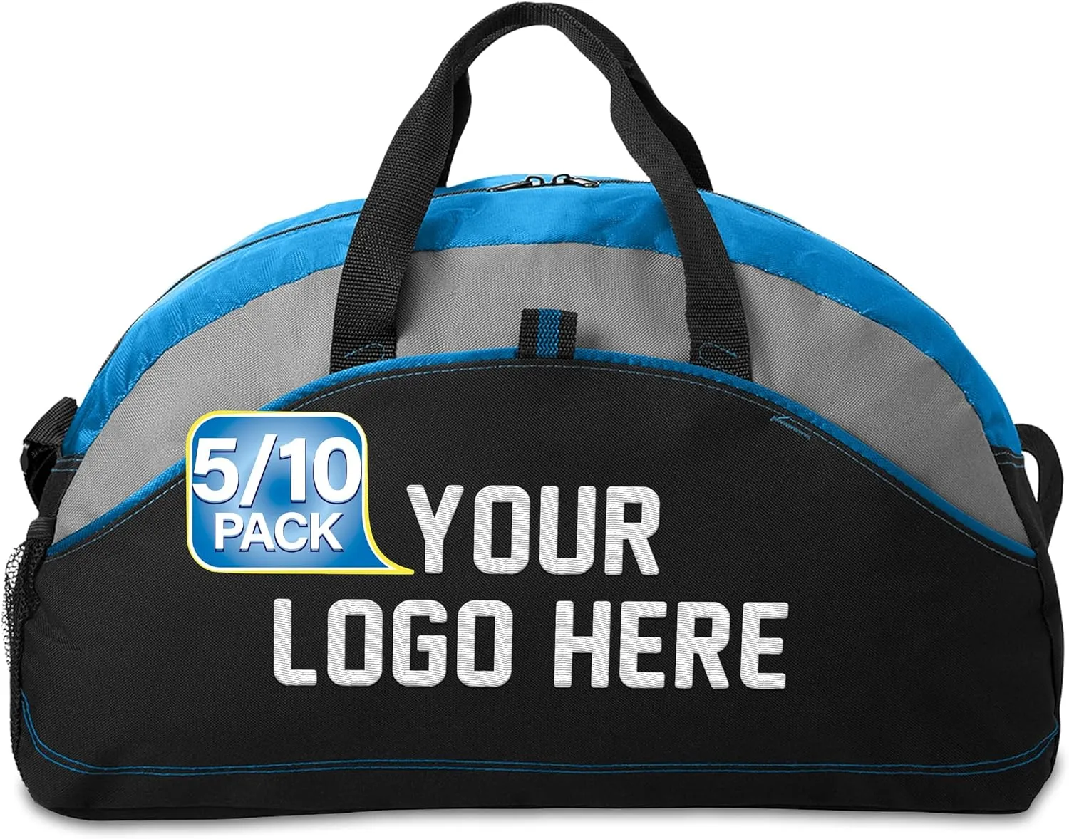 Custom Sport Duffel Bag Add Your Embroidered Logo 5/10 Pack Medium Sport Gym Water Resistant Duffel Bag Royal