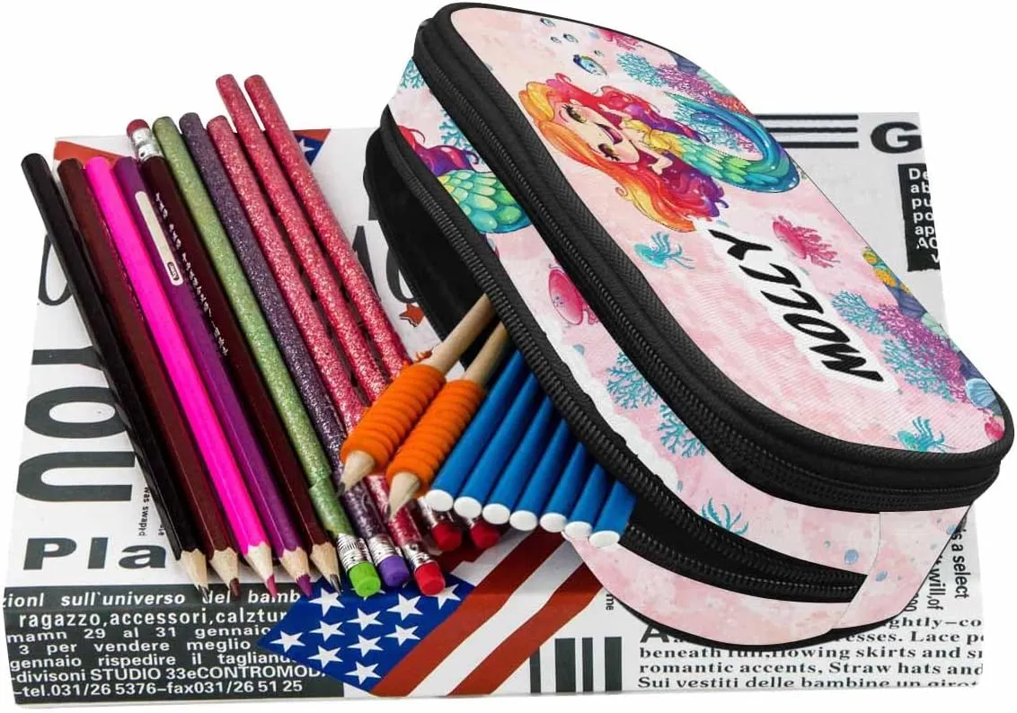 Custom Toddler Backpack for Teen Girls, Personalized Kids Backpacks for Preschool Kindergarten Elementary with Name, Customized Mermaid BookBags School Bag for Students Daughter Back to School Gifts