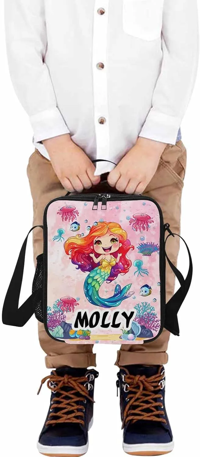 Custom Toddler Backpack for Teen Girls, Personalized Kids Backpacks for Preschool Kindergarten Elementary with Name, Customized Mermaid BookBags School Bag for Students Daughter Back to School Gifts