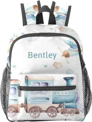 Custom Toddler Kids Bag,Star Airplane Train Personalized Preschool Backpack for Gift Boys Girl Nursery Bags