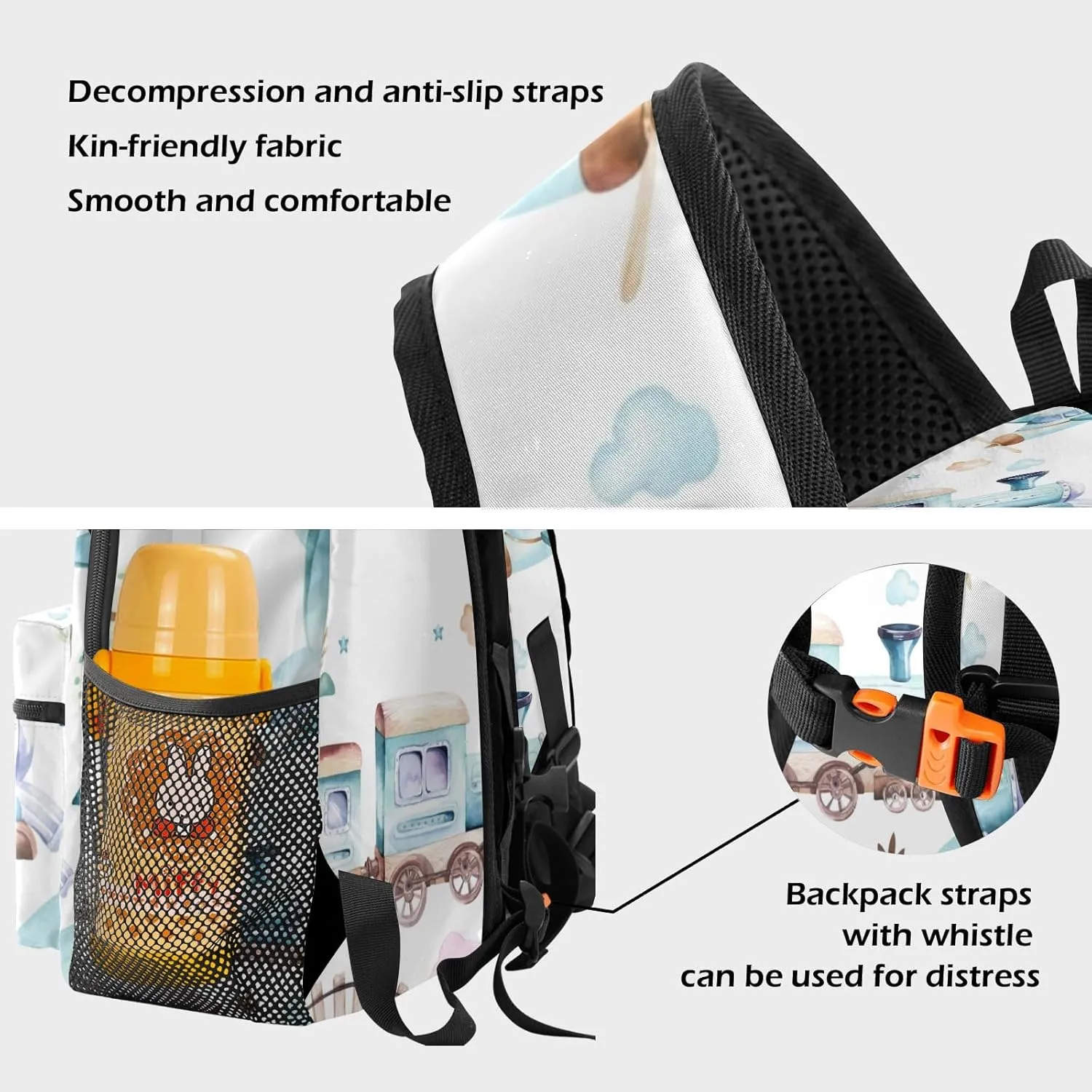 Custom Toddler Kids Bag,Star Airplane Train Personalized Preschool Backpack for Gift Boys Girl Nursery Bags