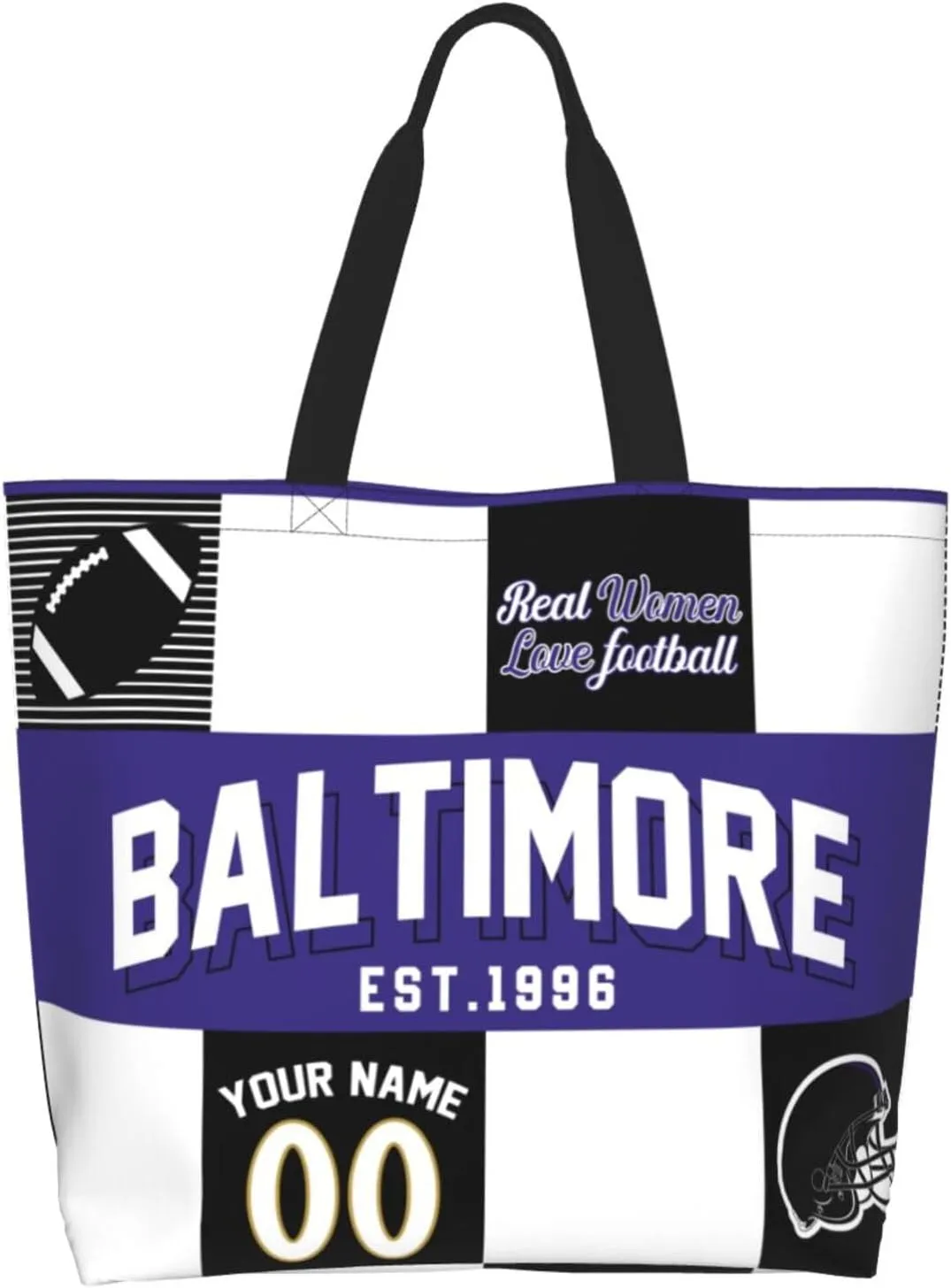 Custom Tote Bags Custom Football Bag Personalized Add Your Name and Number Shoulder Bag Beach Bag For Women Fans Gift