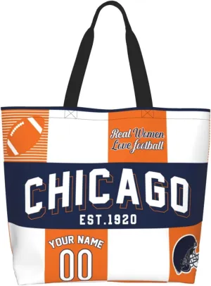Custom Tote Bags Custom Football Bag Personalized Add Your Name and Number Shoulder Bag Beach Bag For Women Fans Gift