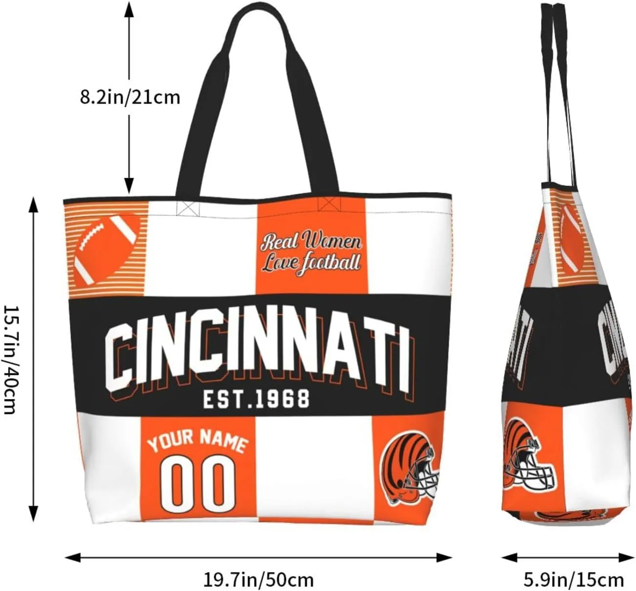 Custom Tote Bags Custom Football Bag Personalized Add Your Name and Number Shoulder Bag Beach Bag For Women Fans Gift