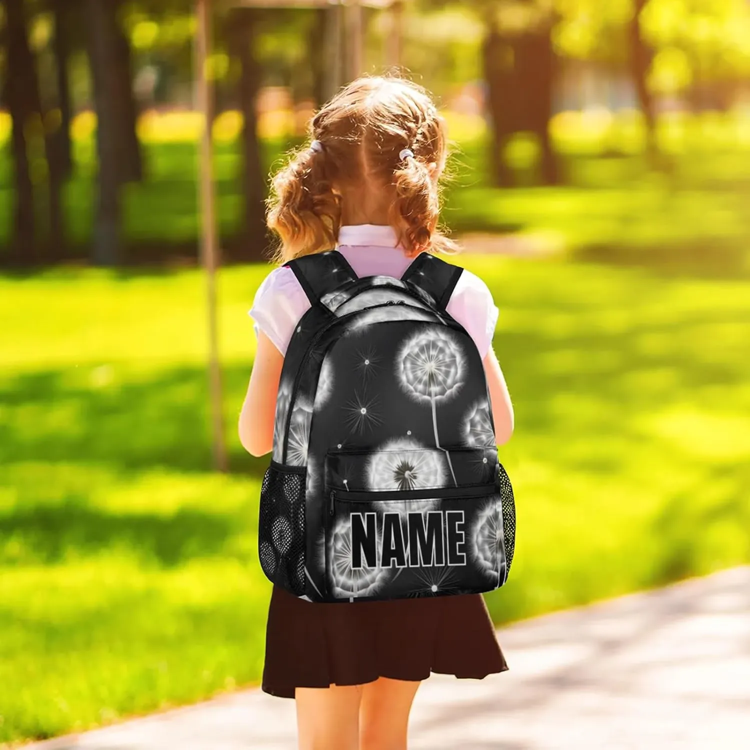 Custom Vintage Dandelion Backpack with Name Personalized Waterproof Casual Daypack Rustic Farm Plant Customize Laptop Backpacks for Women Men