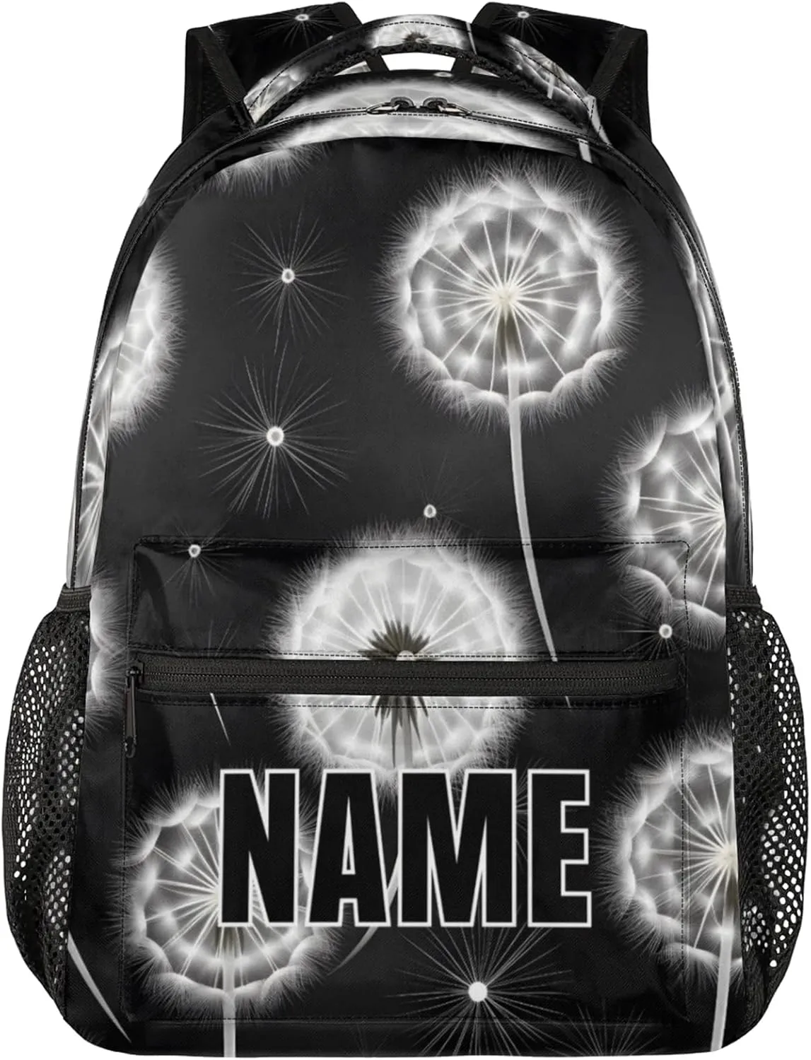 Custom Vintage Dandelion Backpack with Name Personalized Waterproof Casual Daypack Rustic Farm Plant Customize Laptop Backpacks for Women Men