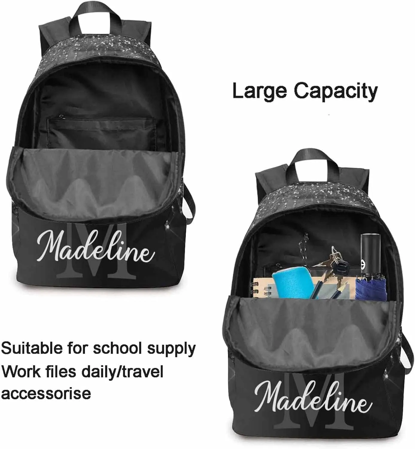 Custom Your Own Casual Unisex Daypack Bags Backpack Watercolor College Shoulders Backpacks with Name to Daughter Niece Sister