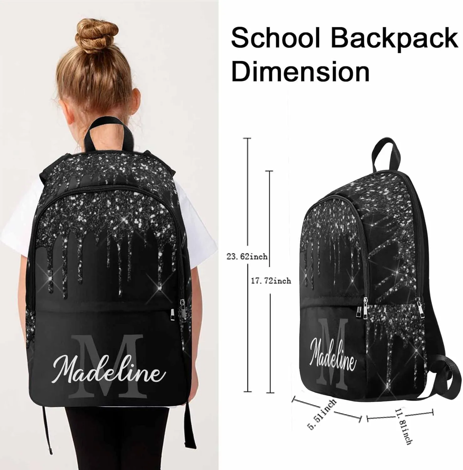 Custom Your Own Casual Unisex Daypack Bags Backpack Watercolor College Shoulders Backpacks with Name to Daughter Niece Sister