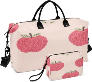 Cute Apples Travel Duffel Bag, Shoulder Weekender Overnight Bags - Large Gym Bag with Wet Pocket