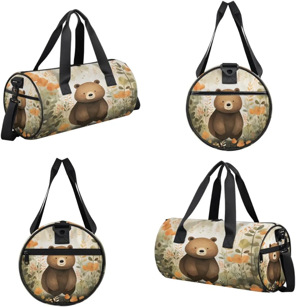 Cute Bear Gym Bag for Women Men Lightweight Weekender Travel Bag Stylish Duffle Bag for Gym Travel Overnight Carry On