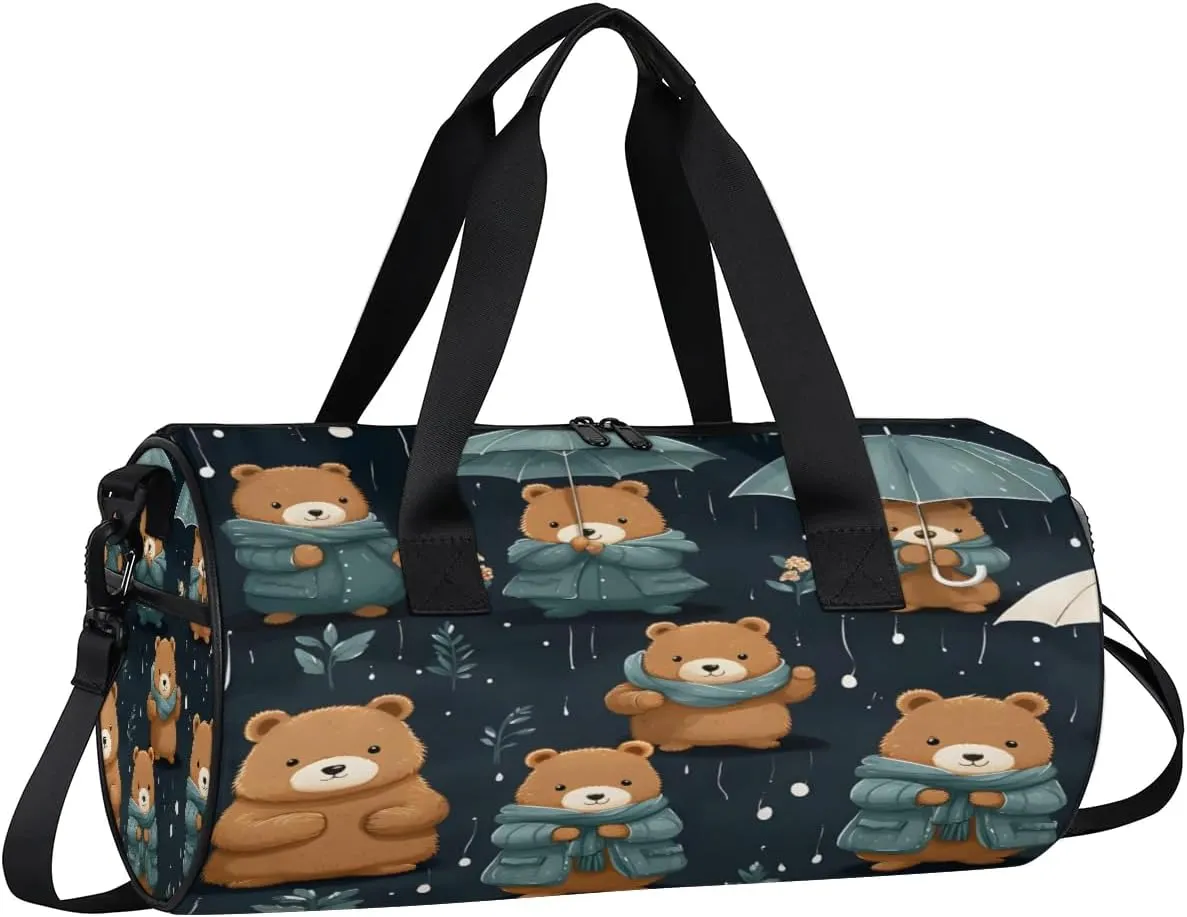 Cute Bears Gym Bag for Women Men Lightweight Weekender Travel Bag Stylish Duffle Bag for Gym Travel Overnight Carry On