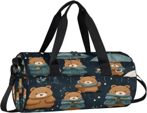 Cute Bears Gym Bag for Women Men Lightweight Weekender Travel Bag Stylish Duffle Bag for Gym Travel Overnight Carry On