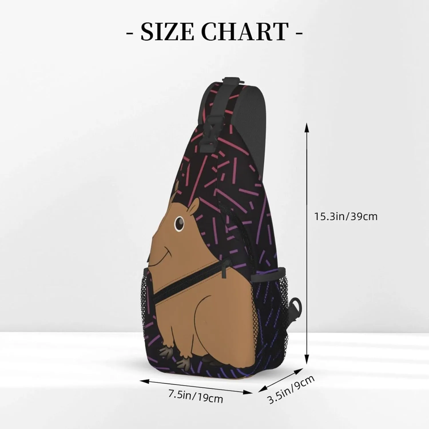 Cute-Capybara-Animal Small Crossbody Backpack Sling Bag For Men Women Mini One Shoulder Chest Bags Gym Sport Travel Hiking Daypack