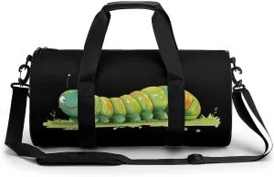 Cute Caterpillar Unisex Gym Bag Travel Duffel Bags Overnight Sport Tote with Compartment for Weekender Vacation