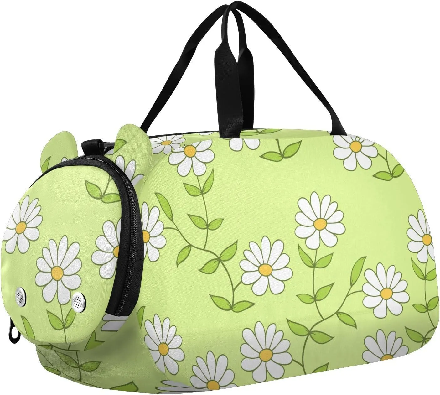 Cute Floral White Flowers Duffel Bags for Boys Small Gym Bags for Teens Dance Bag for Girls