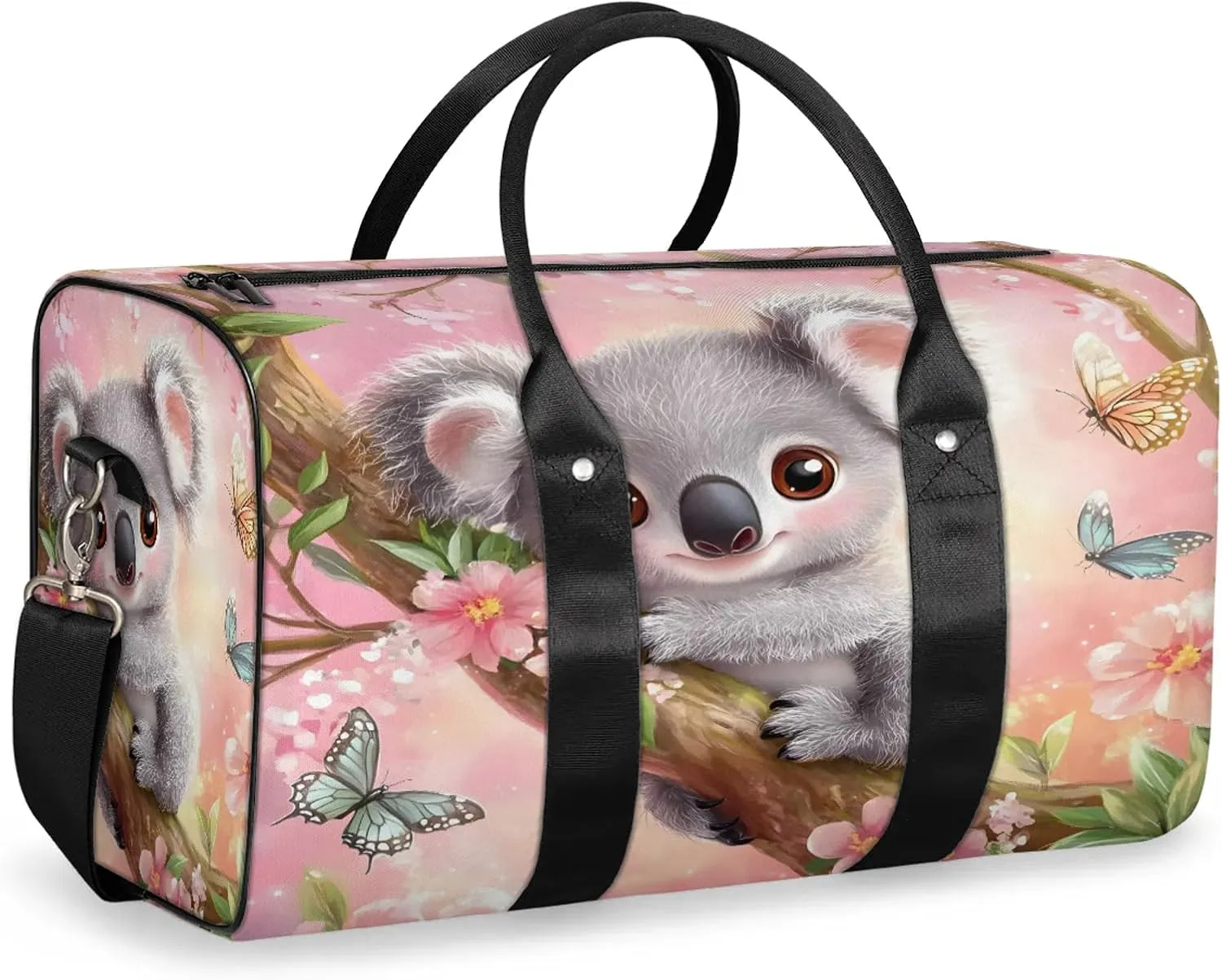 Cute Koala Duffle Bag for Travel, Overnight Weekend Gym Carry On Luggage Bag, Animals Travel Duffel Bag for Men Women