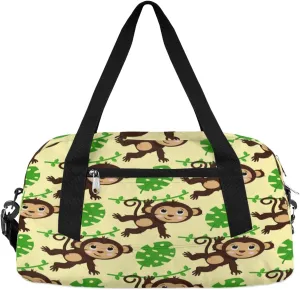 Cute Monkey Gym Bag, Duffle Bag, Weekender Bag, Duffel Bag, Overnight Bag, Travel Duffel Bag, Dance Bag, Tote Bag, Beach Bag, Pool Bag, Gym Duffle Bag, Carry on Bag