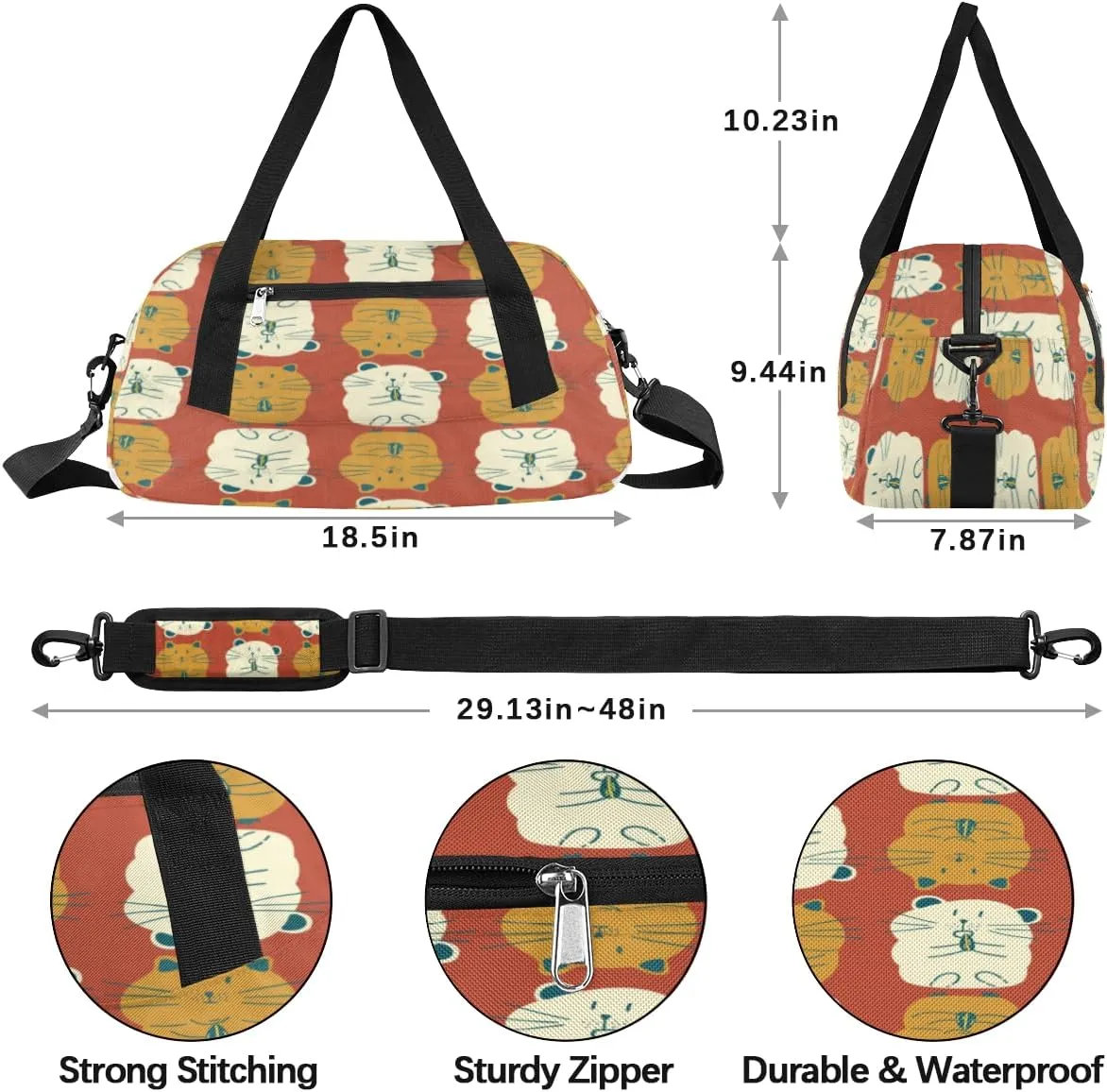 Cute Mouses Gym Bag, Duffle Bag, Weekender Bag, Duffel Bag, Overnight Bag, Travel Duffel Bag, Dance Bag, Tote Bag, Beach Bag, Pool Bag, Gym Duffle Bag, Carry on Bag