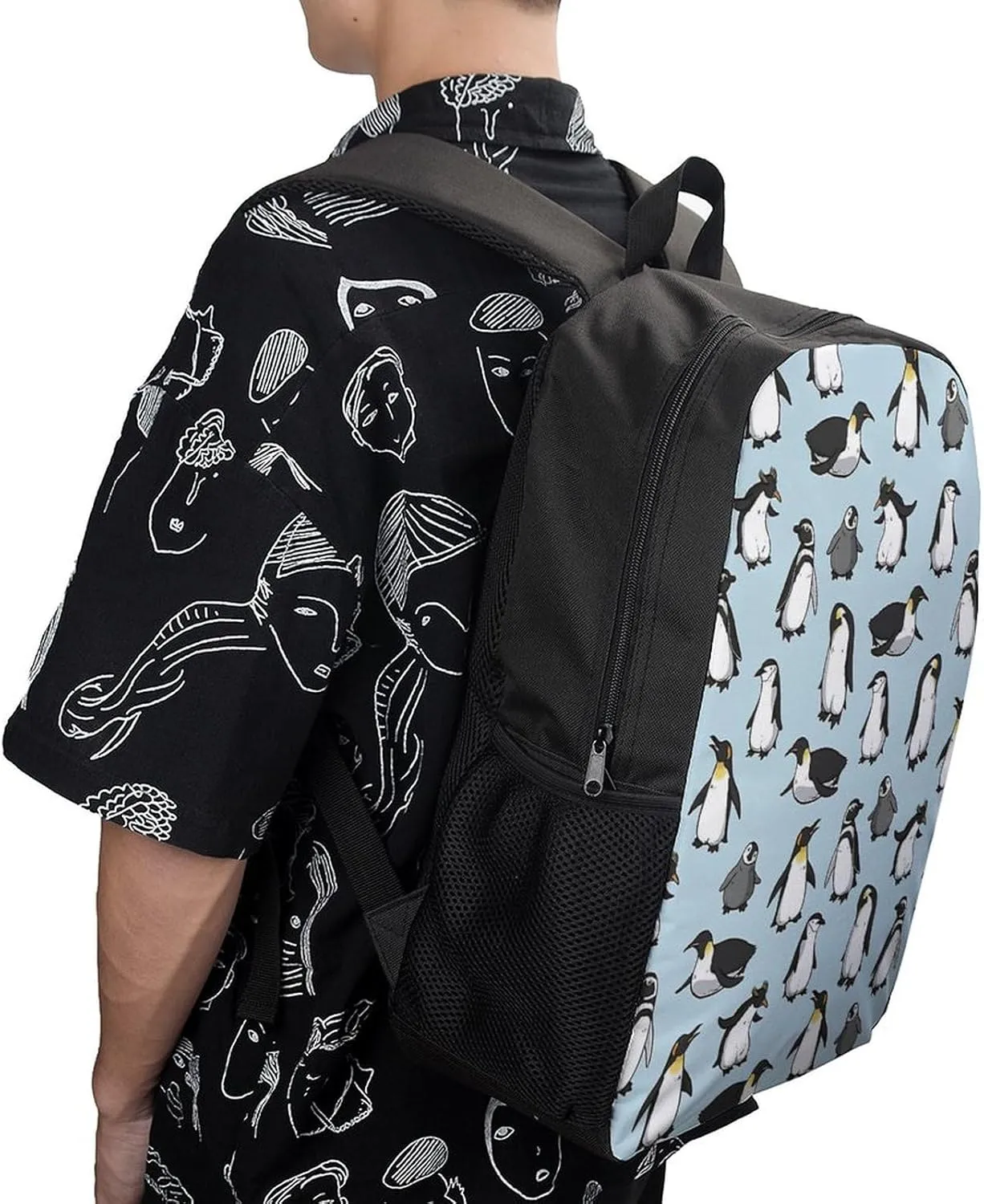 Cute Penguin Backpack Lightweight Waterproof Backpacks Laptop Backpack for Unisex Casual Travel Daypacks Large Capacity