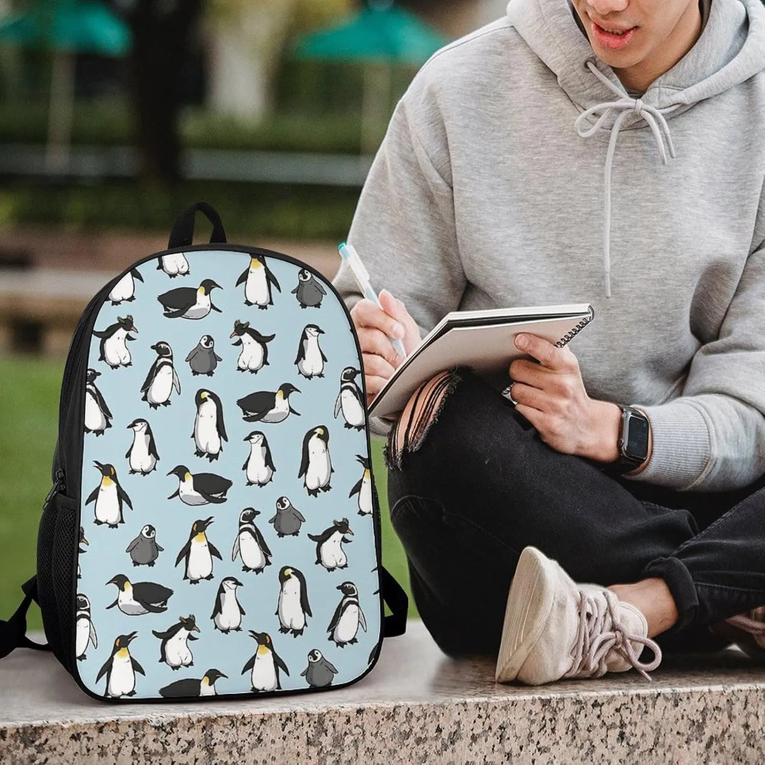 Cute Penguin Backpack Lightweight Waterproof Backpacks Laptop Backpack for Unisex Casual Travel Daypacks Large Capacity