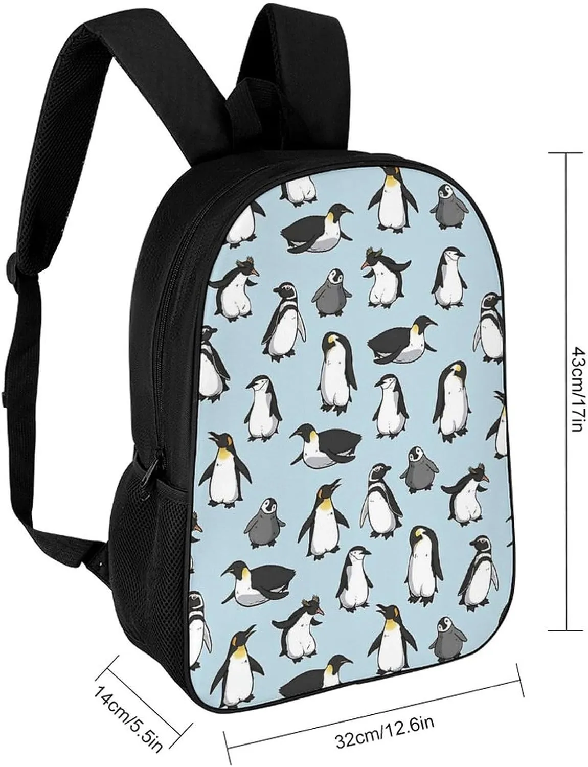 Cute Penguin Backpack Lightweight Waterproof Backpacks Laptop Backpack for Unisex Casual Travel Daypacks Large Capacity