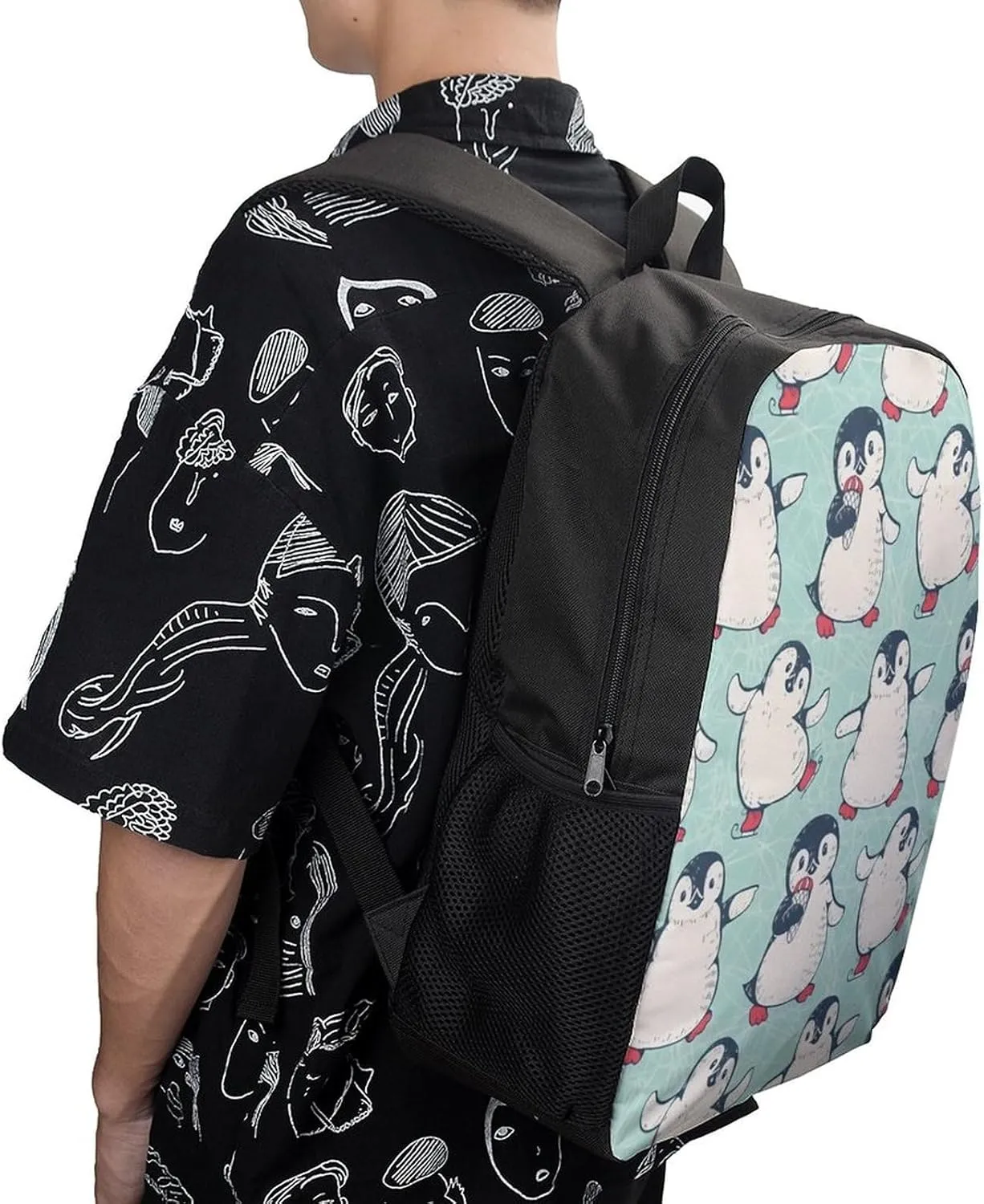 Cute Penguins Backpack Lightweight Waterproof Backpacks Laptop Backpack for Unisex Casual Travel Daypacks Large Capacity