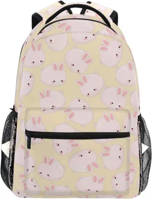 Cute Pink Bunny Backpacks Rabbit Animal Bookbags Daypack Travel School College Bag for Womens Girls Mens Boys Teens