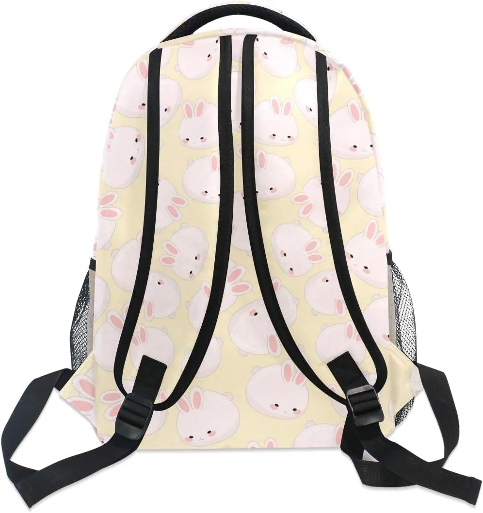 Cute Pink Bunny Backpacks Rabbit Animal Bookbags Daypack Travel School College Bag for Womens Girls Mens Boys Teens
