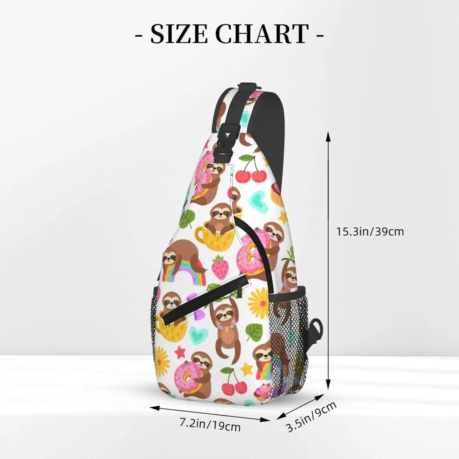 Cute Sloth Sling Backpack Chest Bag Crossbody Shoulder Bag Gym Cycling Travel Hiking Daypack For Men Women