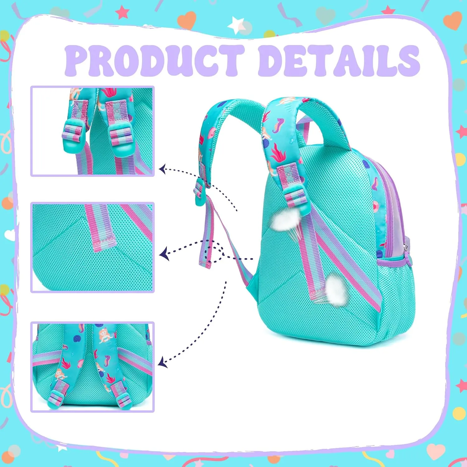 Cute Toddler Backpacks for Girls 3-4 Kids Preschool Backpacks for Girls Pink Kindergarten Backpack Ages 4-6 Mini Small Backpack Little Girl Back to School Supplies